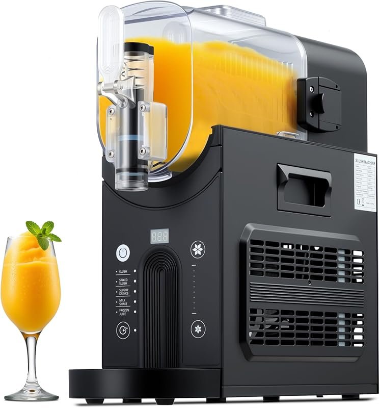 64oz Professional Slushie Machine No Ice Needed, 5 Pre-Set Programs fo