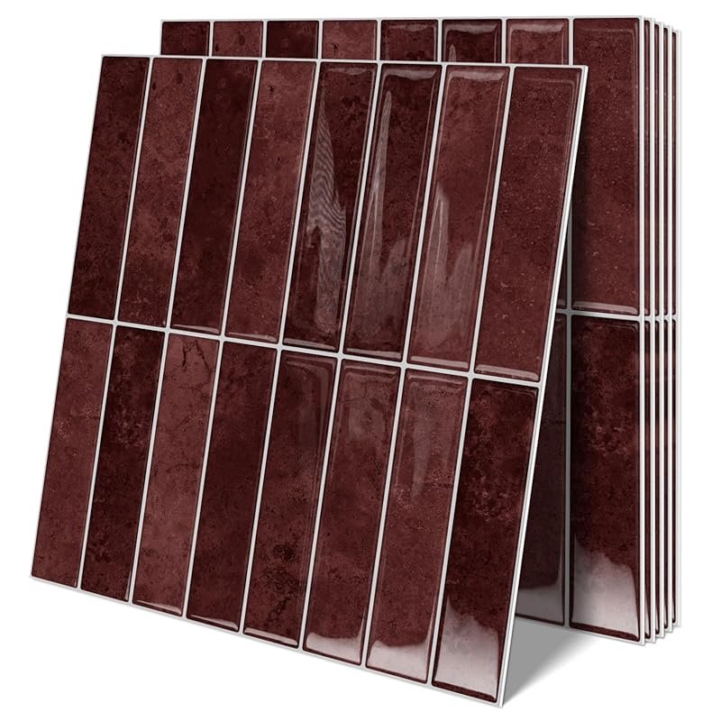 Upgraded Thicker Design 10 Sheets Peel and Stick Subway Tile Backsplash