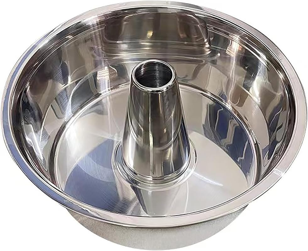 Fox Run 10x5 Inch Stainless Steel Angel Food Cake Pan with Removable B
