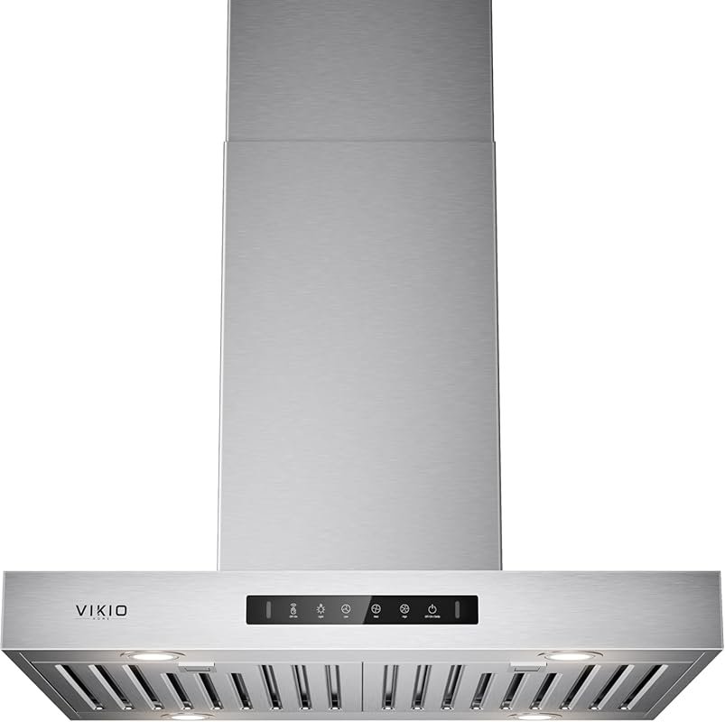 VIKIO HOME 30 Inch Island Range Hood 1200 CFM, Gesture & Touch Control