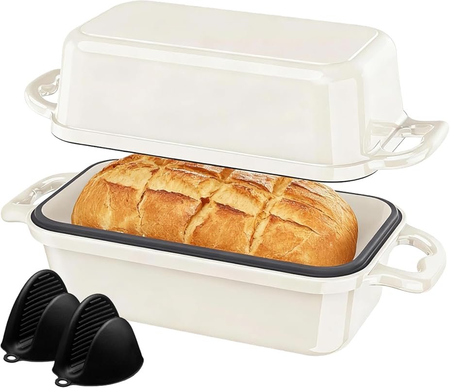 Enameled Cast Iron Loaf Pan with Lid