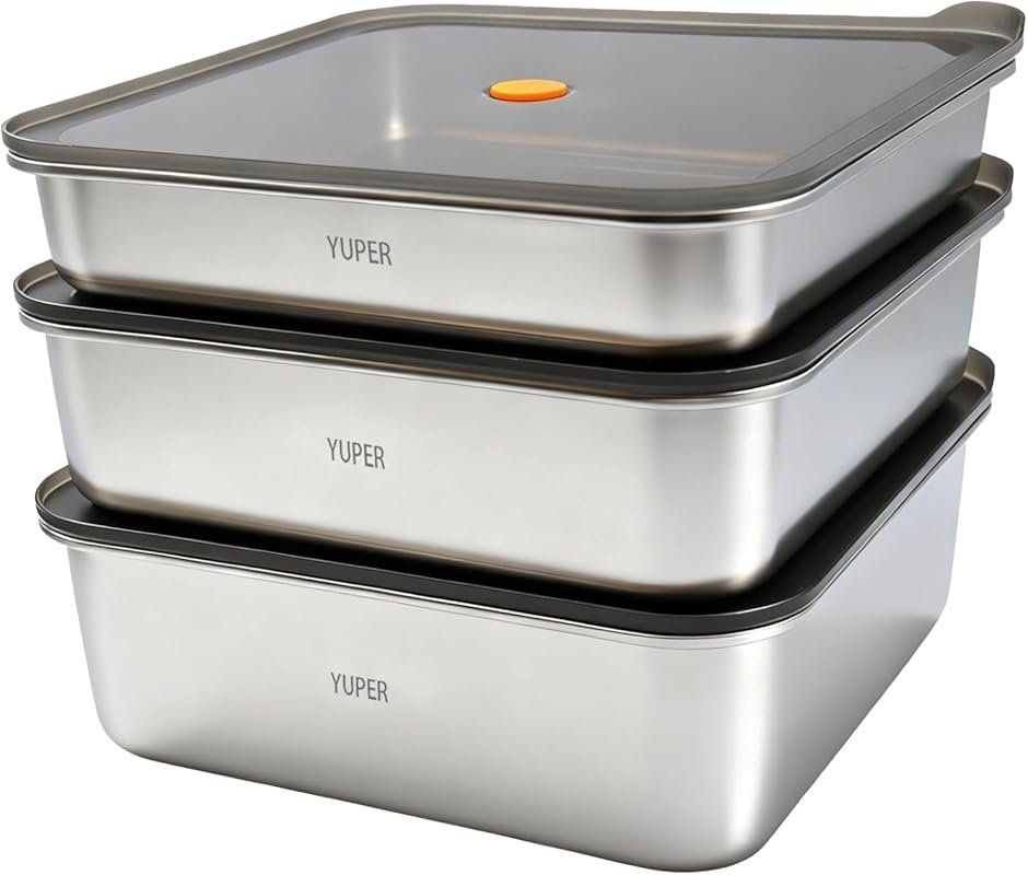 YUPER 3-Pack Stainless Steel Large Meal Prep Containers with Lids Leak