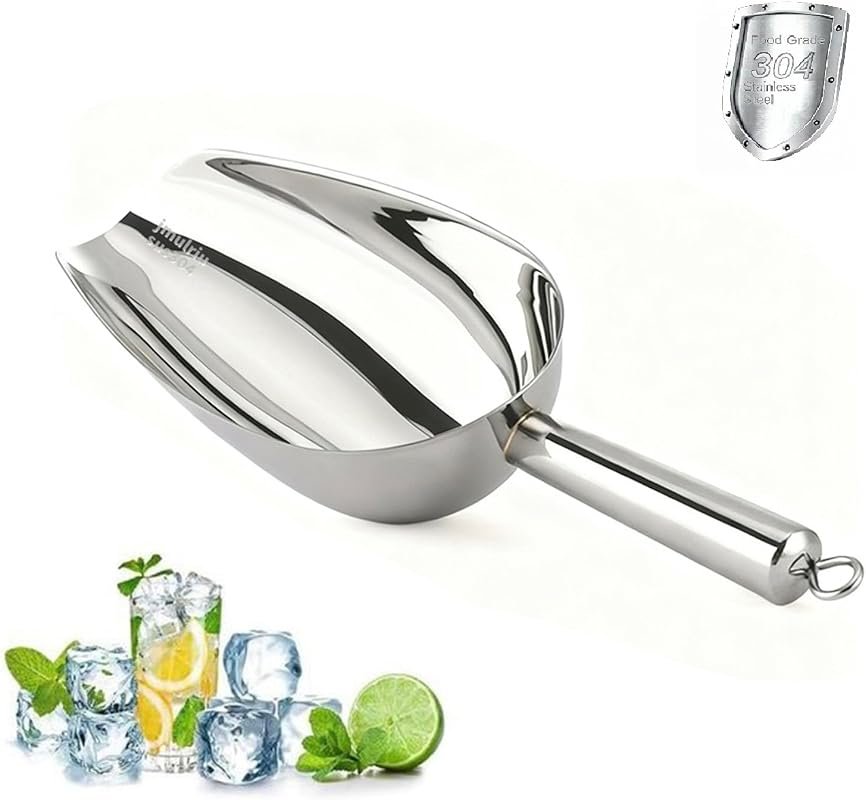 12 oz 304 Stainless Steel Ice Scoop Magnetic Hook Heavy Duty for Ice M