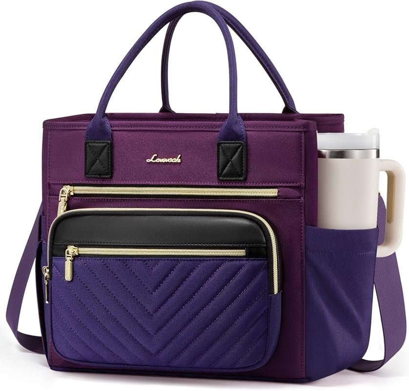 LOVEVOOK Adult Insulated Lunch Bag for Women – Leakproof Cooler with Cup Holder, Ideal for Work, Picnic, Beach, Family, College