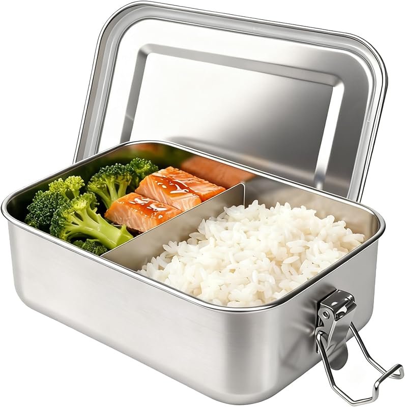 Adult Stainless Steel Lunch Box 40oz with Removable Dividers, Leakproo