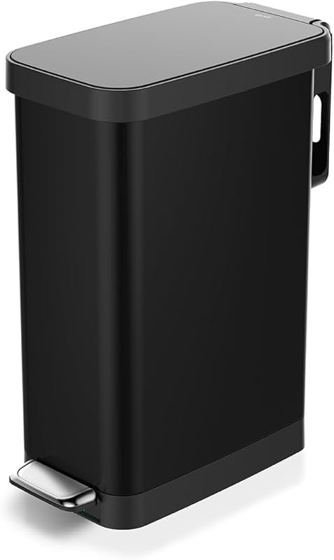 Glad Slim 12-Gallon Trash Can with Clorox Odor Protection, Soft Close
