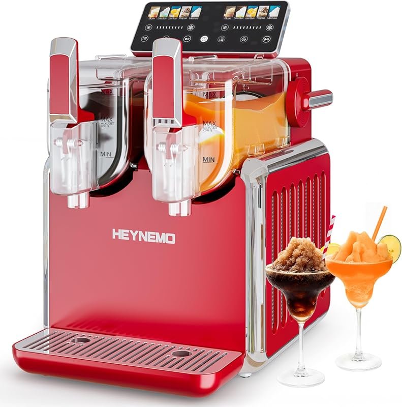 Heynemo Dual-Tank Slush Machine for Home, 169oz Frozen Drink Maker wit