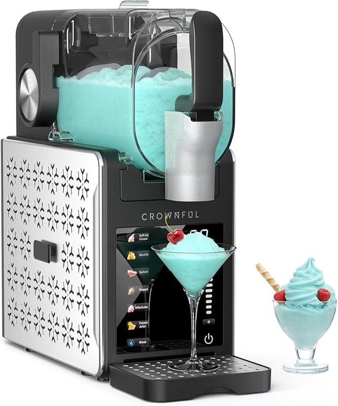 CROWNFUL 101oz Slushie Machine for Home, No Ice Needed, 6 Programs, Au