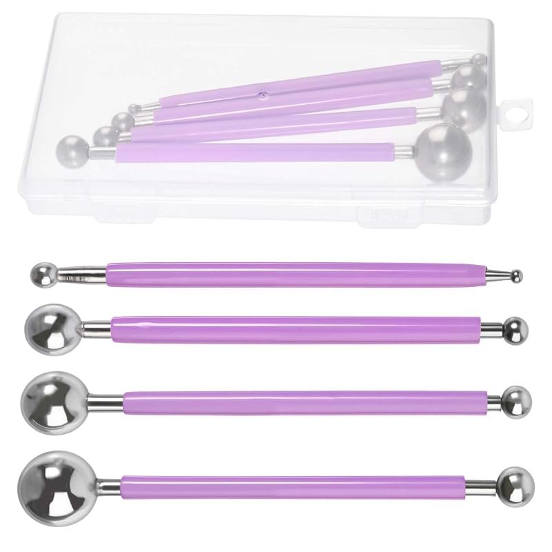 SPEEDWOX 4-Piece Caulking Tool Set with Metal Ball Modeling Tips, Doub