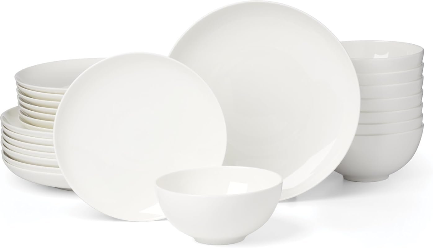 Lenox Studio 1414 Coupe 24-Piece Bone China Dinnerware Set for 8 - Whi