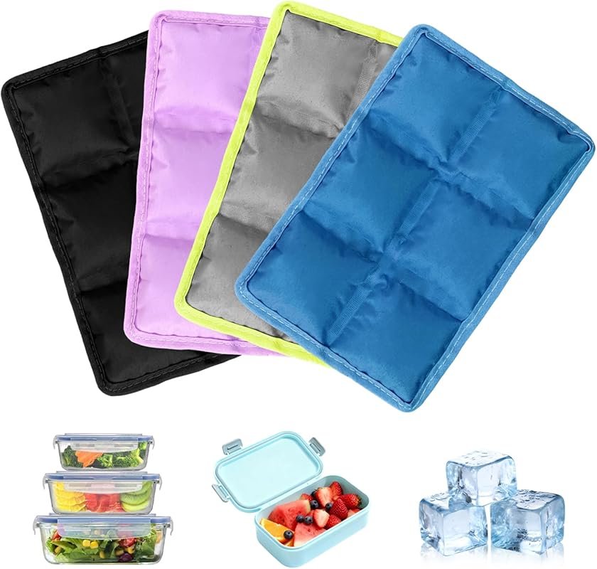 4pcs Slim Reusable Water Absorption Ice Packs - Space Saving, Non-Toxi