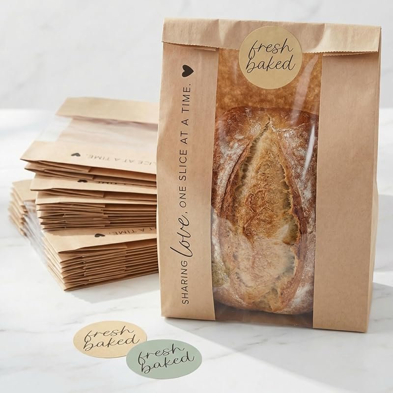 Beautiful Bread Bags for Homemade Sourdough – Clear Window Paper Packaging