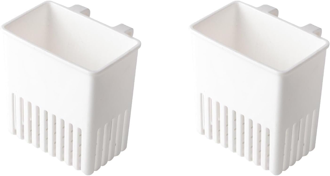 White 2-Piece Cutlery Drying Rack, Utensil Drainer for Sink, Spoon Kni