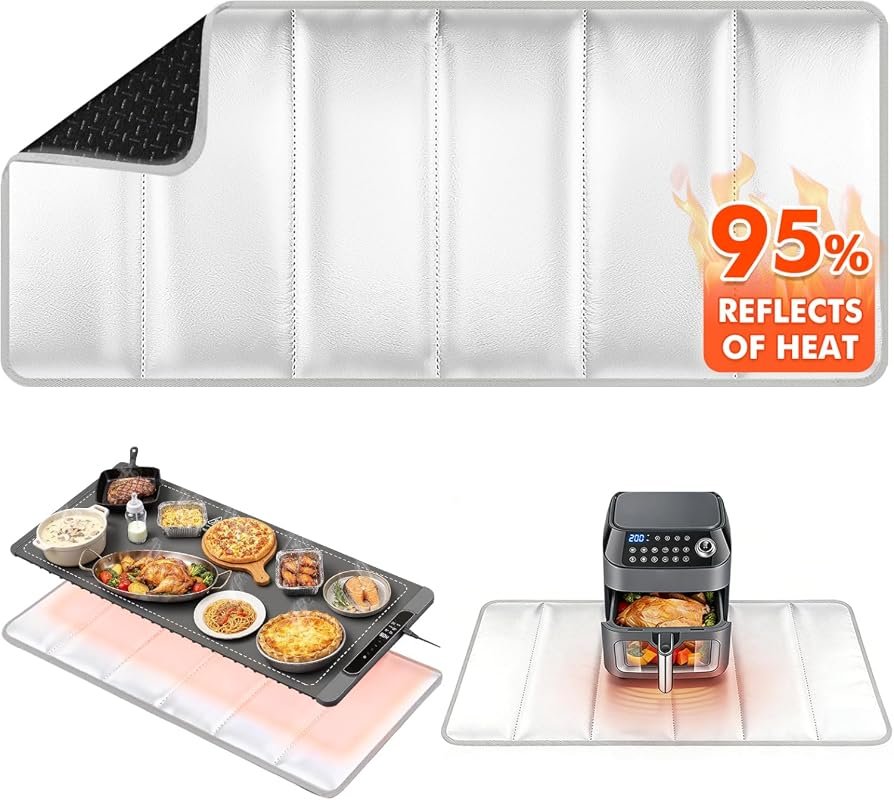 35.4x15.4 Inch Heat Resistant Mat for Food Warming, Reflects 95% Heat,