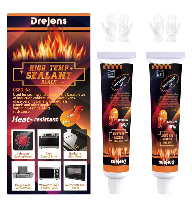 High-Temperature Silicone Sealer for Cooktops, Appliance Glass, and Mi