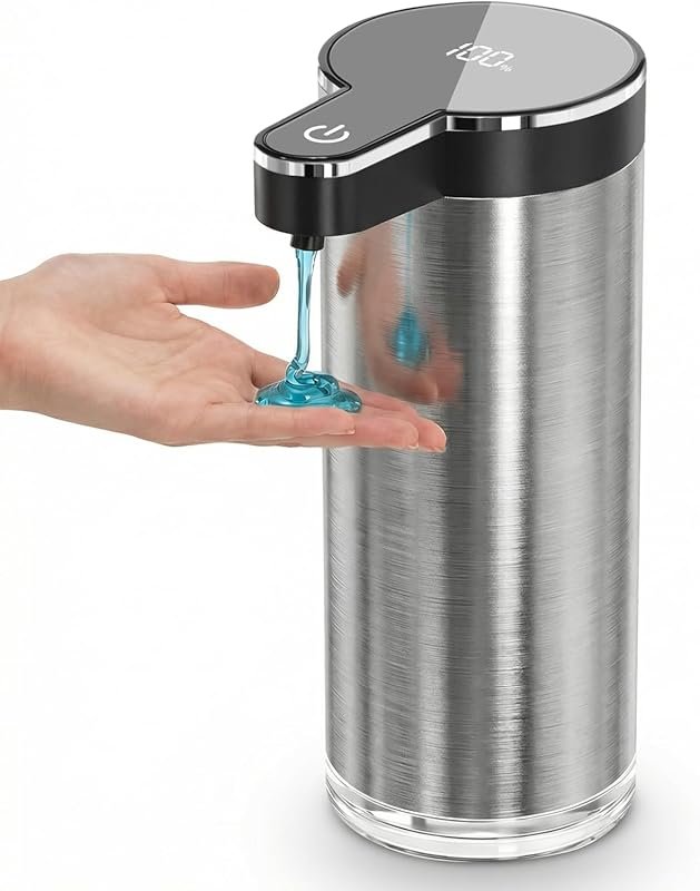 Automatic Touchless Soap Dispenser, Stainless Steel, USB Rechargeable,
