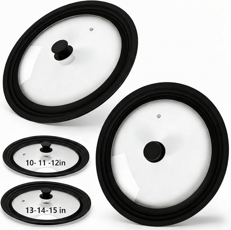 Blushtier 2-Pack Universal Lid for Pots Pans Skillets, Fits 10-15 Inch