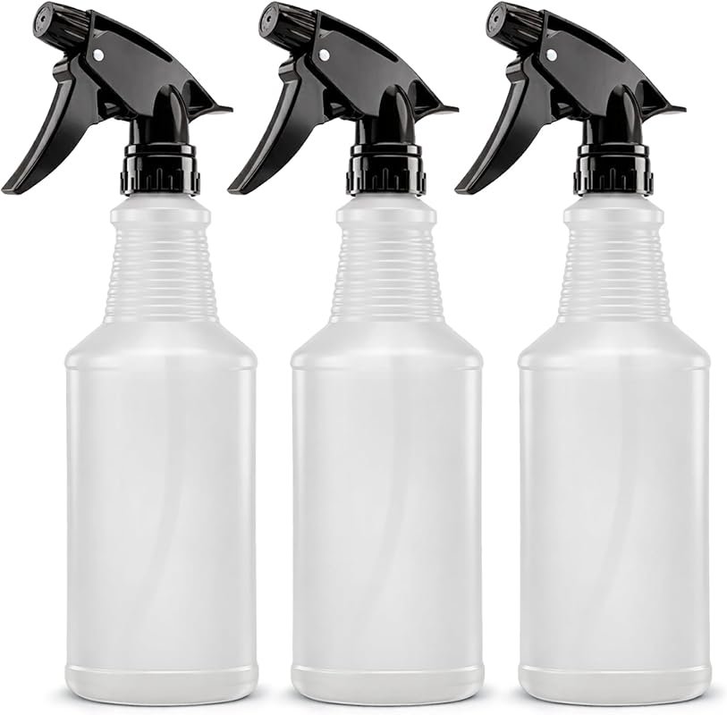 Bar5F 24oz 3-Pack Chemical-Resistant BPA-Free HDPE Spray Bottles for C