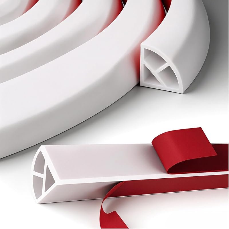 118 Inch Flexible Quarter Round Molding Trim - Peel and Stick Silicone