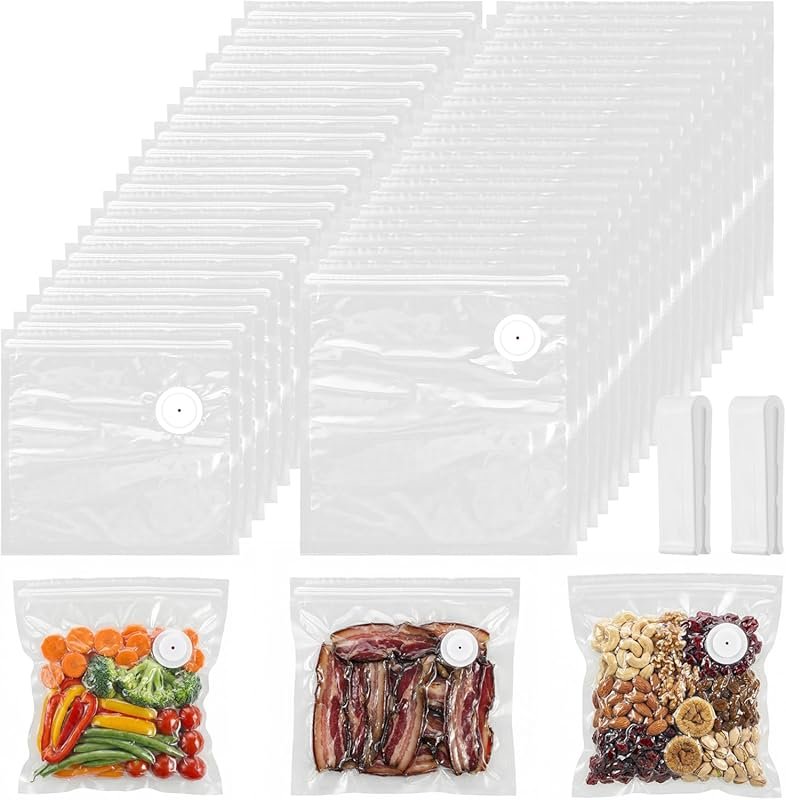 40PCS Vacuum Sealer Bags with Air Valve Reusable Vacuum Sealing Food S