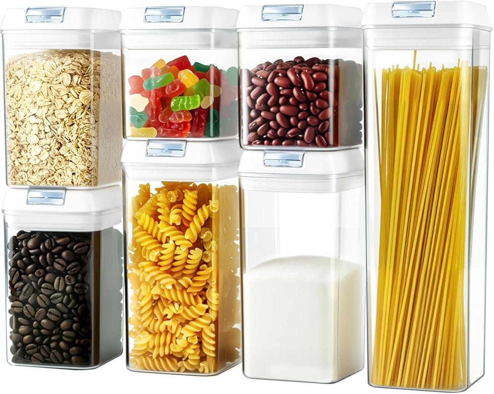 7-Piece Airtight Food Storage Containers with Lids, BPA Free Plastic C