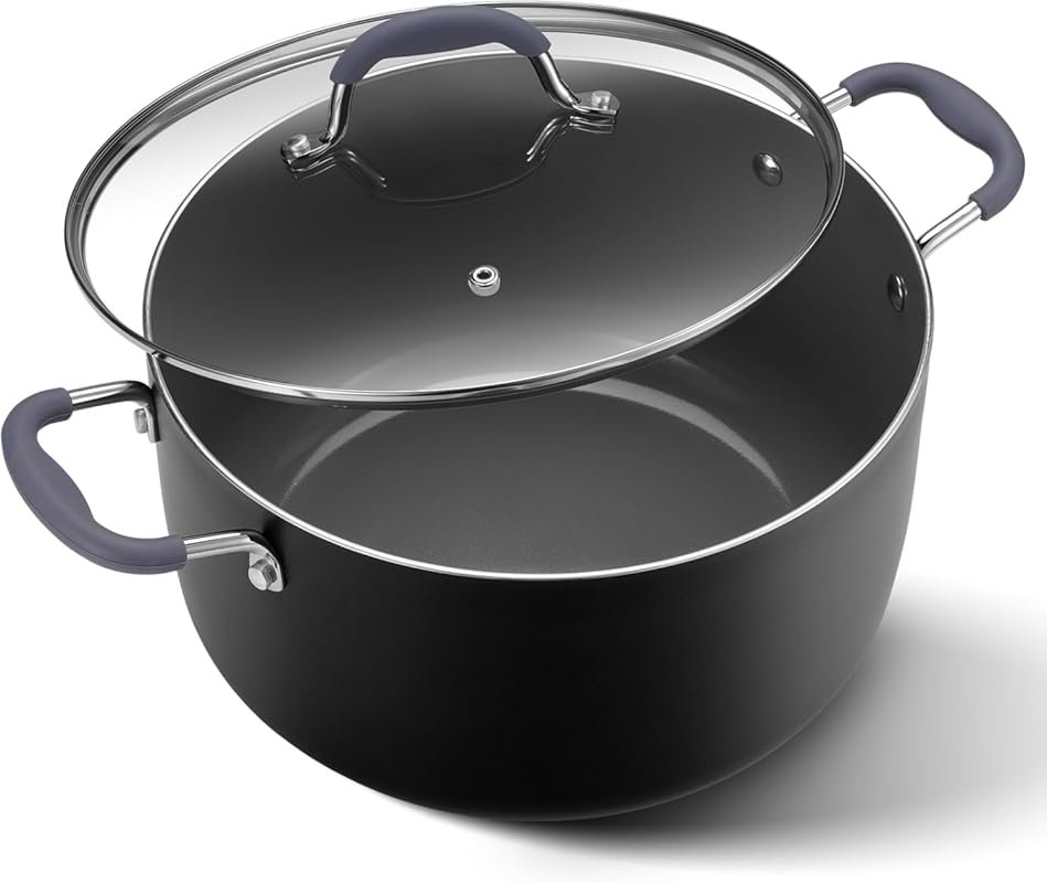 10 Quart Ceramic Nonstick Stock Pot with Lid, Induction Cooking Pot wi