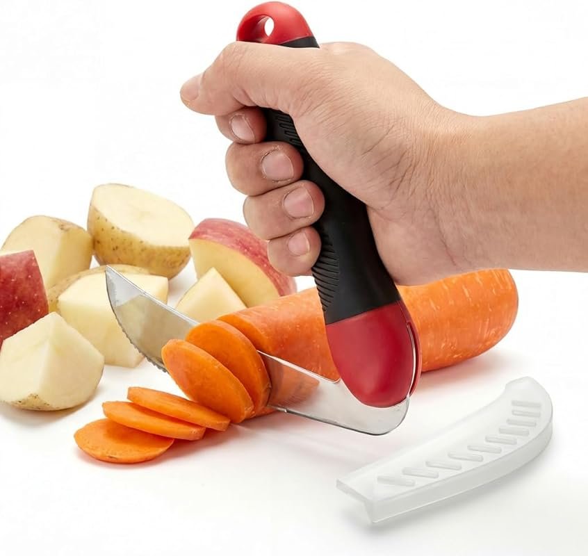 Ergonomic Adaptive Kitchen Knife with Angled Handle