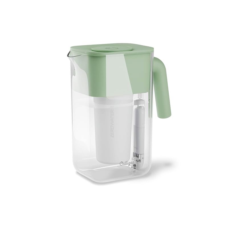 Culligan ZeroWater 10-Cup Water Filter Pitcher, IAPMO Certified, 5-Sta