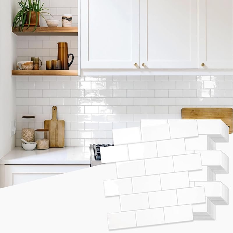 STICKGOO 10 Sheets Thicker Design 3D Peel and Stick Subway Tile Backsplash