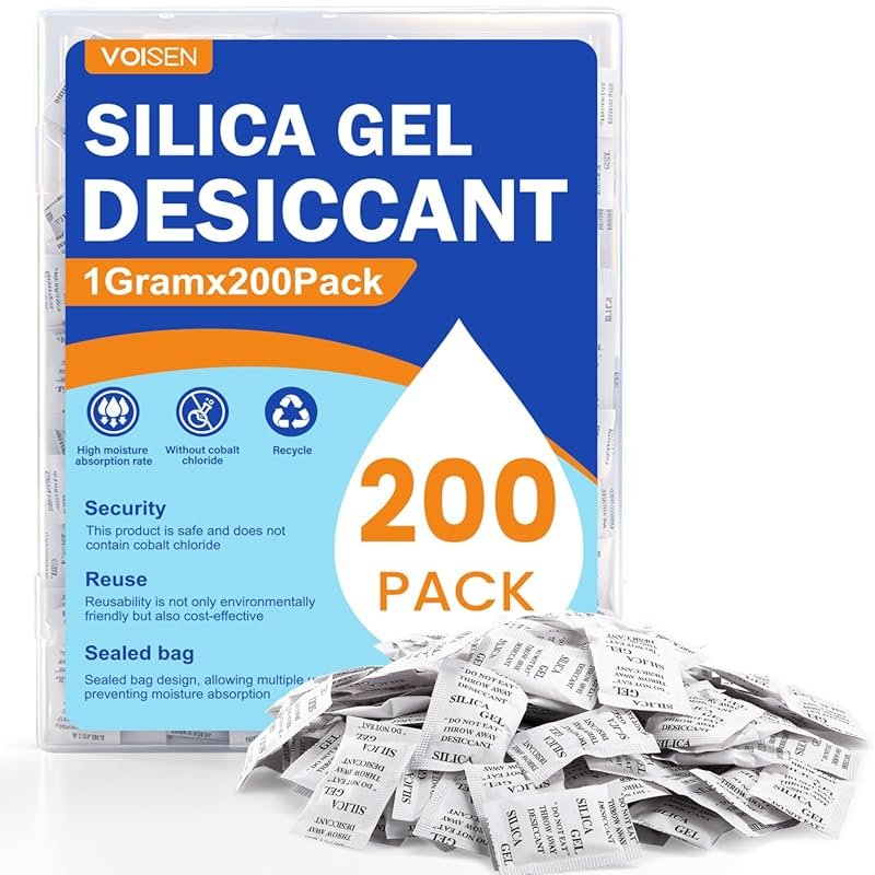 VOISEN Food Grade Silica Gel Packets, 1g 200pcs, Desiccant for Food, E