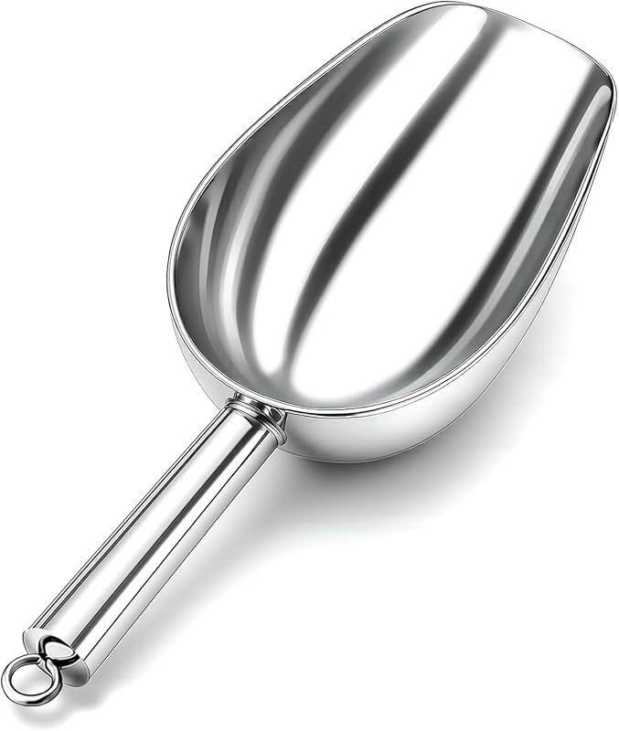 Wapodeai 24 oz Stainless Steel Ice Scoop Dishwasher Safe for Freezer I
