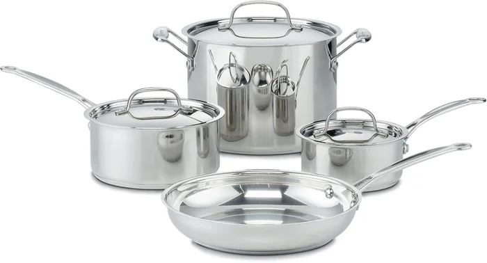 Cuisinart 7-Piece Stainless Steel Pots and Pans Set, Induction Compati