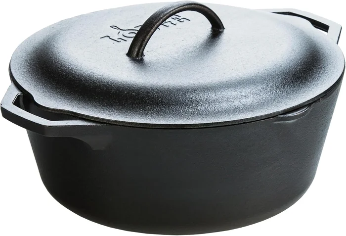 Lodge Cast Iron Dutch Oven with Loop Handle Oven-Safe 7 Quart for Indo