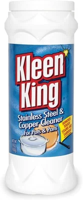 King Kleen Stainless Steel and Copper Cookware Cleaner Powder Removes 