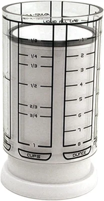 KitchenArt 1 Cup Adjust-A-Cup Plastic White Adjustable Measuring Tool 