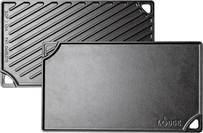 Lodge Reversible Cast Iron Grill/Griddle Pan with 16.75 x 9.5 Inch Coo