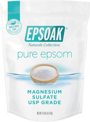 Epsoak Epsom Salt 10 lb Magnesium Sulfate USP Resealable Bag Unscented