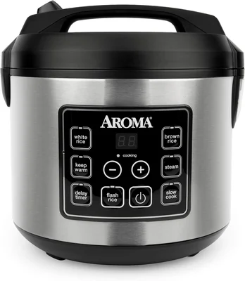 Aroma Housewares 20 Cup Cooked 10 Cup Uncooked Digital Rice Cooker Slo