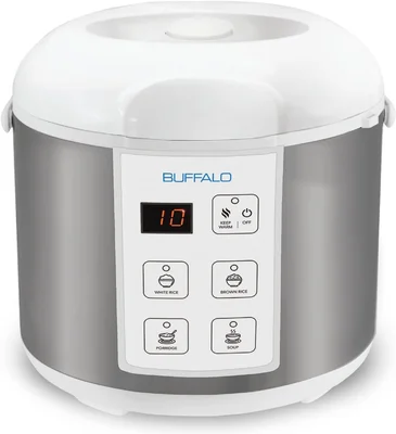 Buffalo Rice Cooker Stainless Steel Inner Pot Rice Maker Large 10 Cup 