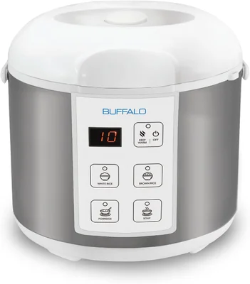 Buffalo Rice Cooker Stainless Steel Inner Pot Rice Maker Small 5 Cup C