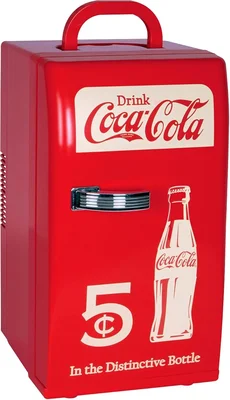 Coca Cola Mini Fridge Refrigerator for Bedroom Office Portable Table T