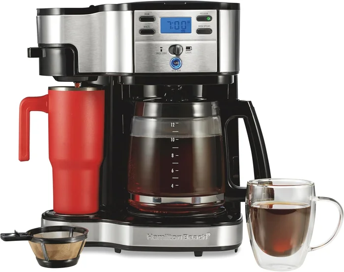 Hamilton Beach 2-Way Brewer Coffee Maker Single-Serve and 12-Cup Pot B