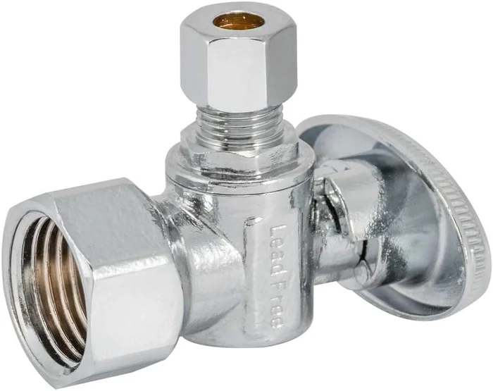 Eastman 1/2 Inch FIP x 1/4 Inch OD Compression Quarter Turn Angle Stop