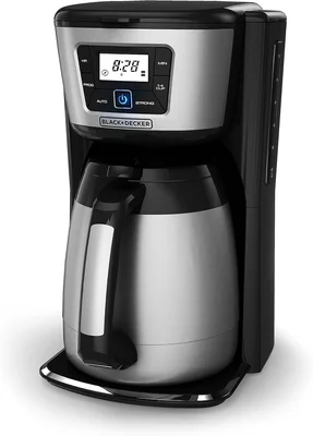 BLACK+DECKER 12-Cup Thermal Coffeemaker in Black and Silver, CM2035B M