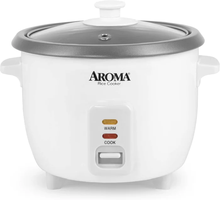 AROMA Rice Cooker 3 Cup Uncooked 6 Cup Cooked Small Rice Cooker Oatmea