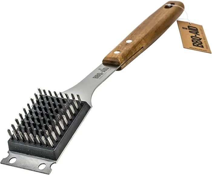 BBQ-Aid Replaceable Stainless Steel Grill Brush with Extended Large Wo