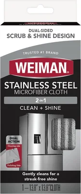 Weiman Microfiber Cloth for Stainless Steel Safely Traps Dirt and Oil