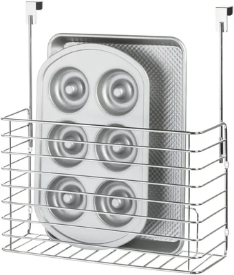 iDesign Classico Metal Over the Cabinet Kitchen Bakeware Organizer Bas