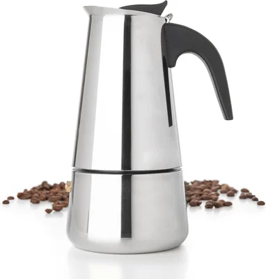 Mixpresso 9 Cup Stainless Steel Greca Moka Pot Stovetop Espresso Maker