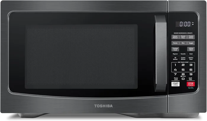 Toshiba 1.2 Cu.Ft Countertop Microwave Oven with 1000W Power and Black